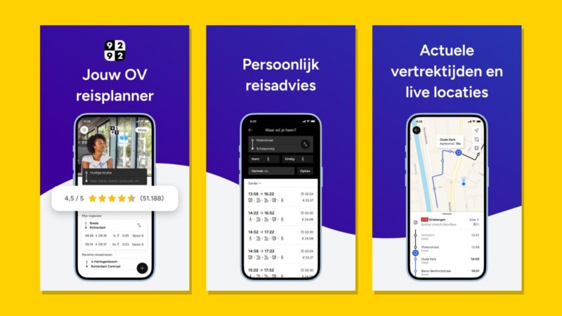 9292 app: reisplanner voor al het ov, met e-tickets