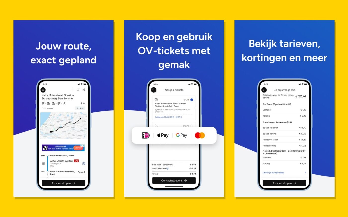 Meer screenshots van de 9292-app