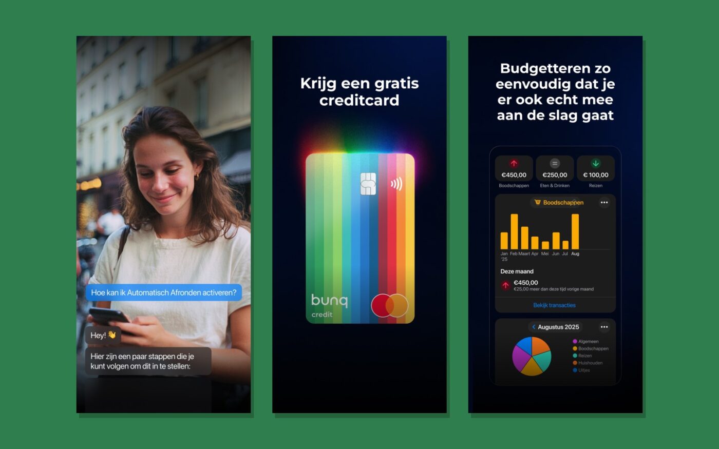 Meer screenshots van de bunq-app