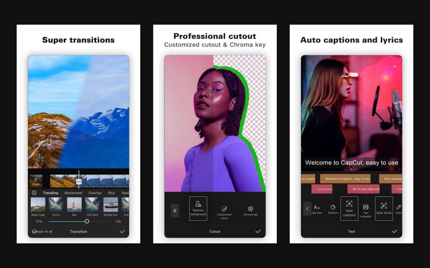 Meer screenshots van de CapCut-app