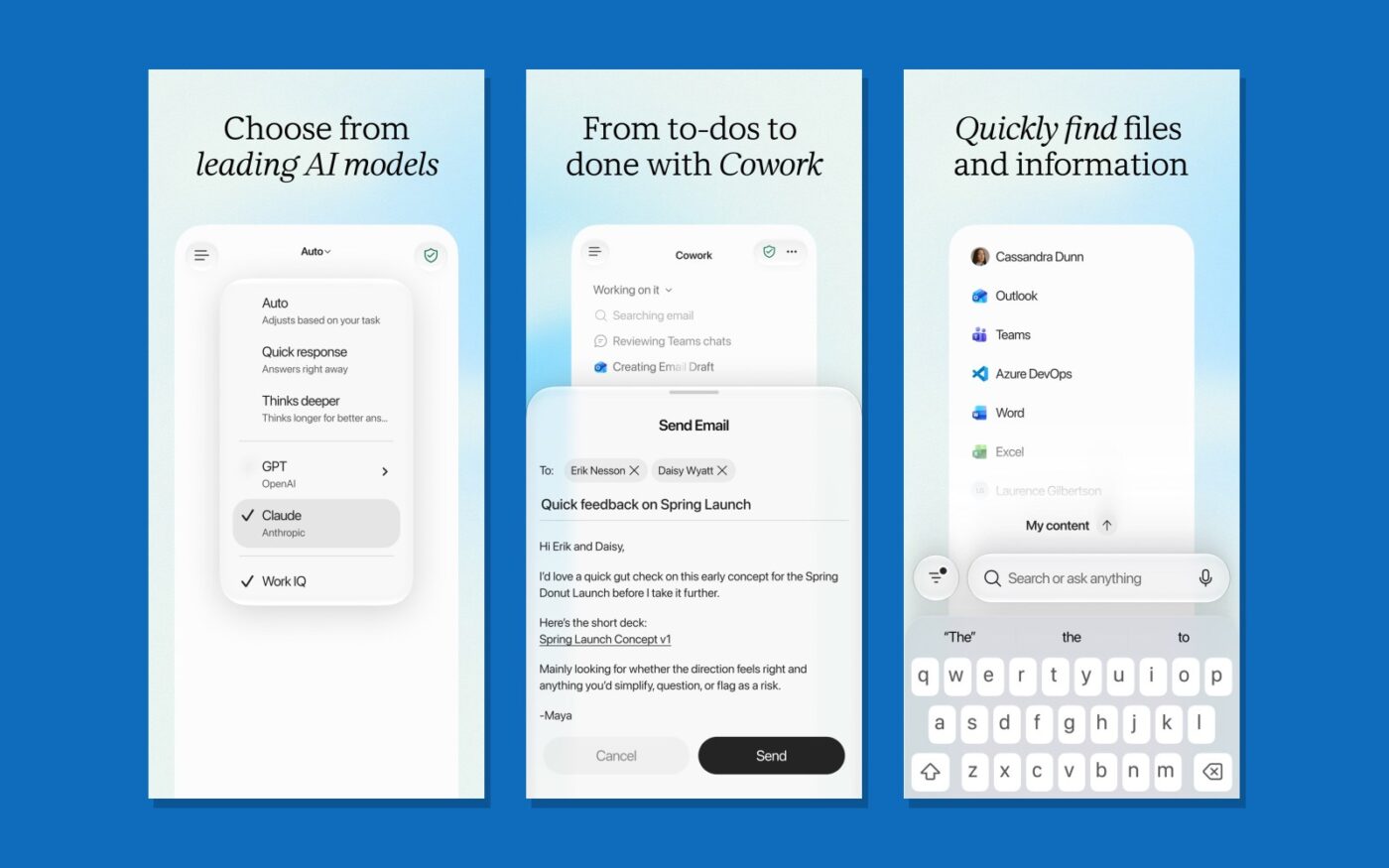 Meer screenshots van de Microsoft Copilot-app