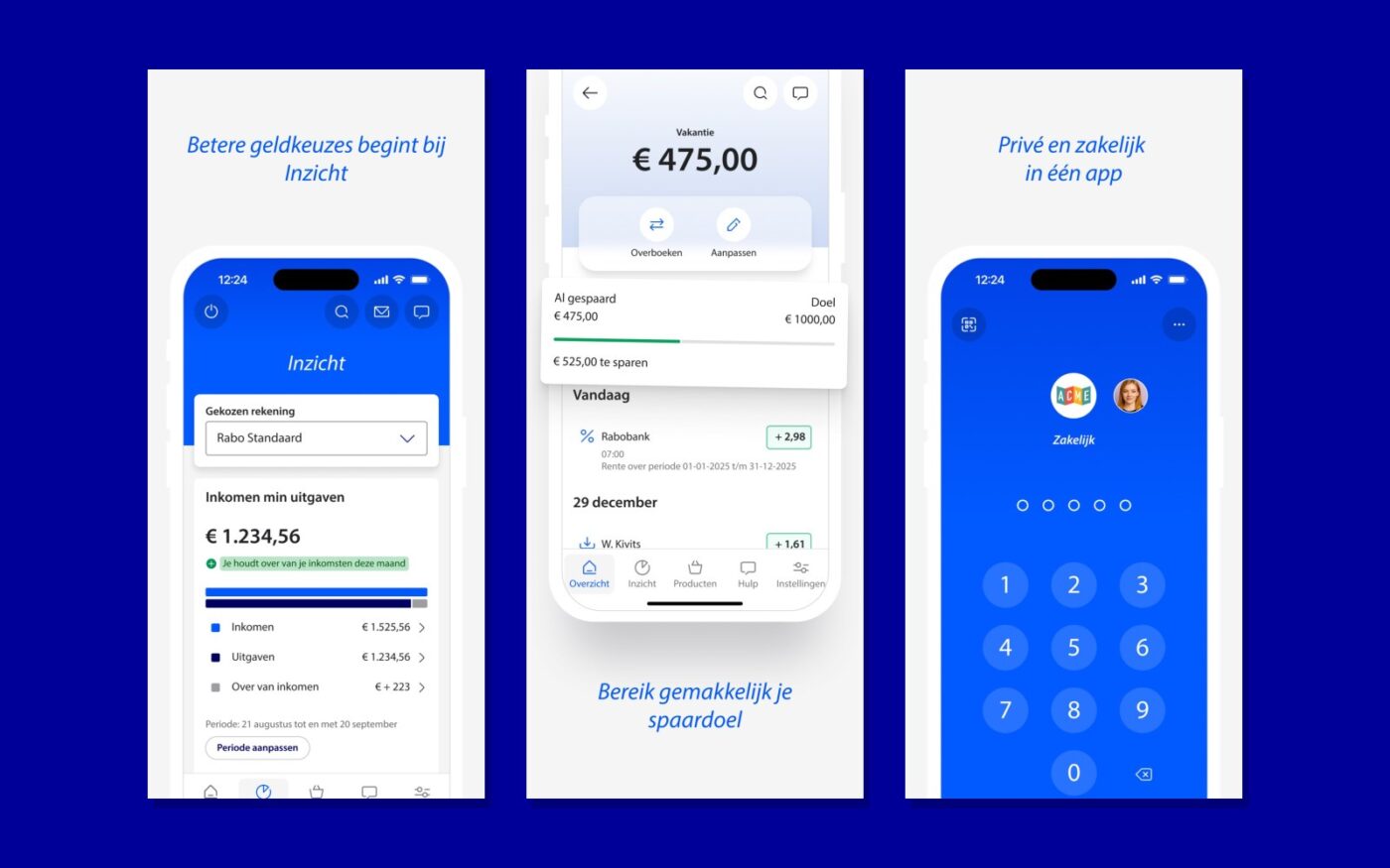 Meer screenshots van de Rabobank-app