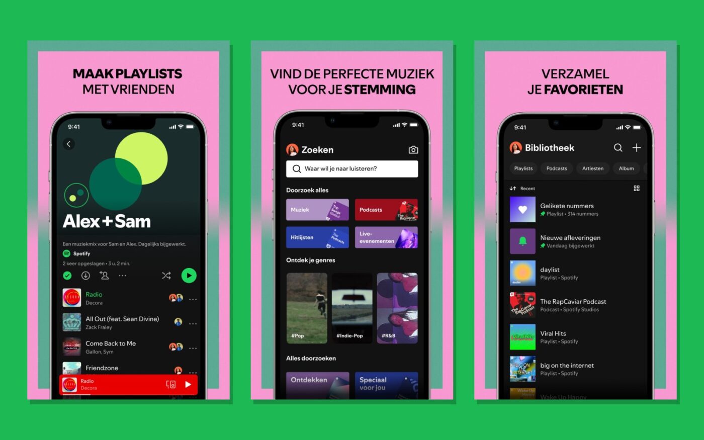 Meer screenshots van de Spotify-app