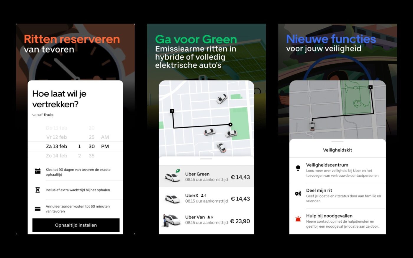 Meer screenshots van de Uber-app