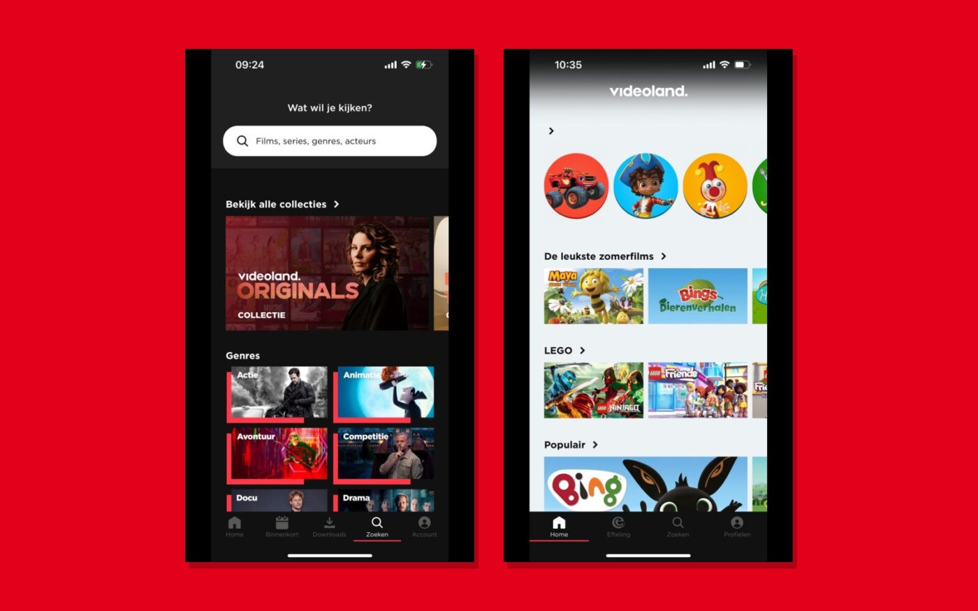 Meer screenshots van de Videoland-app