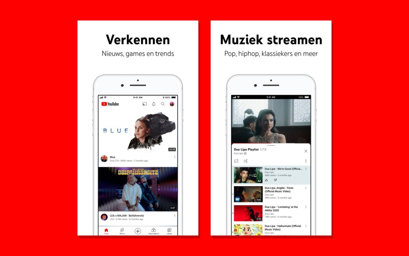 Meer screenshots van de YouTube-app