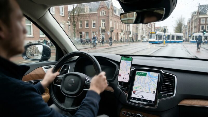 Koppel je smartphone veilig aan het scherm van je auto