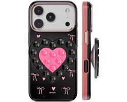 Reovo Bow Hoesje Zwart/Roze